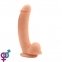 Фалоімітатор з мошонкою Liquid Boss Black Silicone