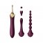 Вібратор двосторонній універсальний ZALO BESS 2 Velvet Purple з 4 насадками та нагріванням, фіолетовий (SO8237)
