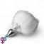 Металева анальна пробка з помпоном Bunny Tail Plug, S (810209)