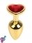 Анальная пробка Gold Metal Heart Red, M (820138)
