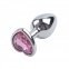 Анальная пробка Silver Heart Ligth Pink, M (820141)