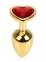 Анальная пробка Gold Metal Heart Red, S (820156)