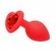 Анальная пробка Red Silicone Heart Red, M (820161)