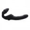 Жіночий вібрострапон Slim Rider Ribbed Vibrating Silicone Strapless Strap On, чорний (AF840)