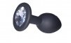 Анальная пробка Black Silicone White Shape M (285104)