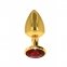Анальний металевий затор середній з каменем червоного кольору Butt Plug With Diamond Jewel Taboom (T17168)