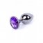 Анальна пробка з каменем Plug-Jewellery Dark Silver PLUG-Purple розмір S (64-00034)