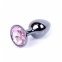 Анальная пробка с камнем Plug-Jewellery Dark Silver PLUG - Rose размер S (64-00027)