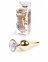 Анальна пробка з каменем Plug-Jewellery Gold BUTT PLUG- Clear (BS6400066)