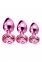 Набор анальных пробок Global Novelties NIXIE METAL BUTT PLUG TRAINER SET, PINK METALLIC (T880187)