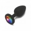 Корок із райдужним каменем силікон чорний Toy Joy Rainbow Booty Jewel Small (TJ10296)