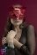 Маска кошечки Feral Feelings - Catwoman Mask, натуральная кожа, красная (SO3407)