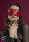 Маска на глаза Feral Feelings - Blindfold Mask, натуральная кожа, красная (SO3413)