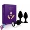 Набір анальних пробок з кристалом Rianne S: Booty Plug Set Black, 2,7 см, 3,5 см, 4,1 см (SO3889)