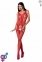 Бодистокинг с имитацией чулок и ажурной вставкой Passion BS072 red (SO4142)