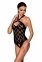 Сітчастий боді з халтером і ритмічним малюнком Hima Body black L/XL - Passion (SO5346)