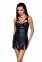 Бебі-дол з еко-шкіри та мережива Loona Chemise black XXL/XXXL - Passion (SO5360)