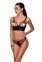 Комплект з еко-шкіри Passion Malwia Bikini black XXL/XXXL: з люверсами та ремінцями, бра і трусики (SO5764)