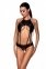 Боди из эко-кожи Passion Tamaris Body black L/XL: с ремешками и перфорацией (SO5793)