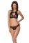 Комплект Passion URSULA SET black S/M: бра, трусики з ажурним декором і відкритим кроком (SO5842)