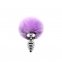 Металева анальна пробка Кролячий хвостик Alive Fluffly Twist Plug S Purple (SO6306)