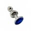Металлическая анальная пробка Wooomy Lollypop Double Ball Metal Plug Blue M, 9,4х3,1 см (SO7422)