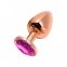 Металлическая анальная пробка Wooomy Tralalo Rose Gold Metal Plug Magenta L, 9х4 см (SO7425)