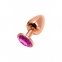 Металлическая анальная пробка Wooomy Tralalo Rose Gold Metal Plug Magenta S, 7х2,8 см (SO7429)